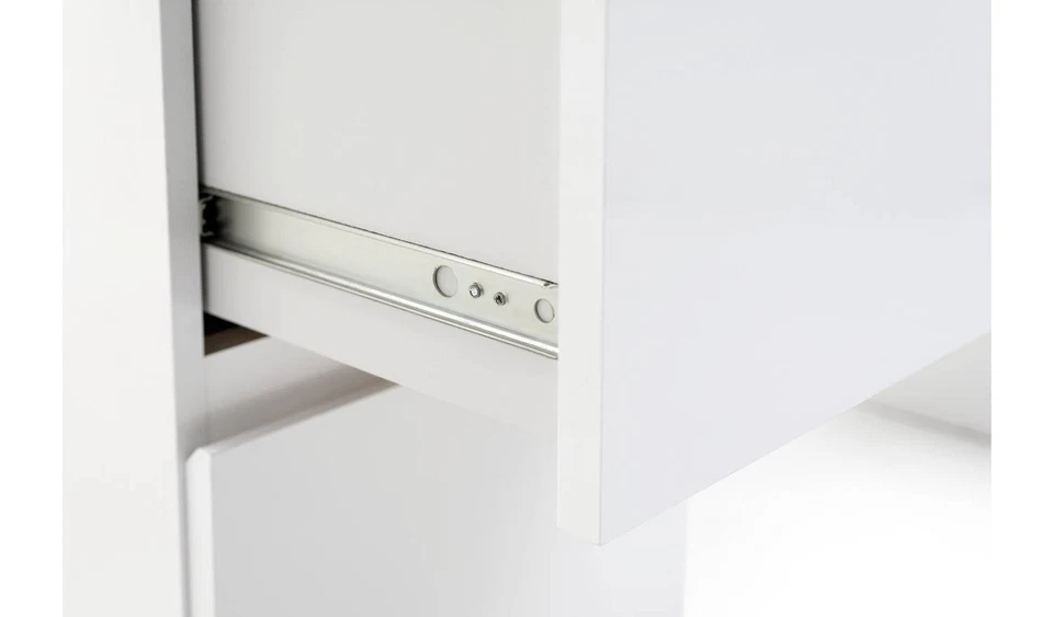 Jenson Double Pedestal Dressing Table-Matte White - Image 4 of 4