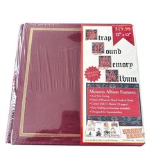 Hobby Lobby Red Strap Bound Memory Album 12" x 12" Handmade