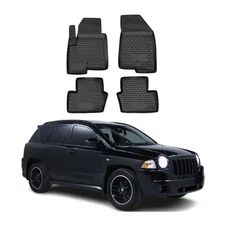 OMAC Floor Mats Liner for Jeep Patriot 2011-2017 Black TPE All-Weather 4 Pcs