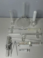 Vintage Lab Glassware Lot Pyrex Kimax Mixxor BD Cornwall Syringes USA Needles