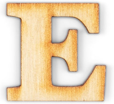 2-Inch Decorative Wooden Letter E - Alphabet Letters for DIY Wall Signs, Table 