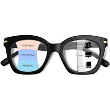 Progressive Multifocal Reading Glasses for Women, Oversized Blue Light Blocki...