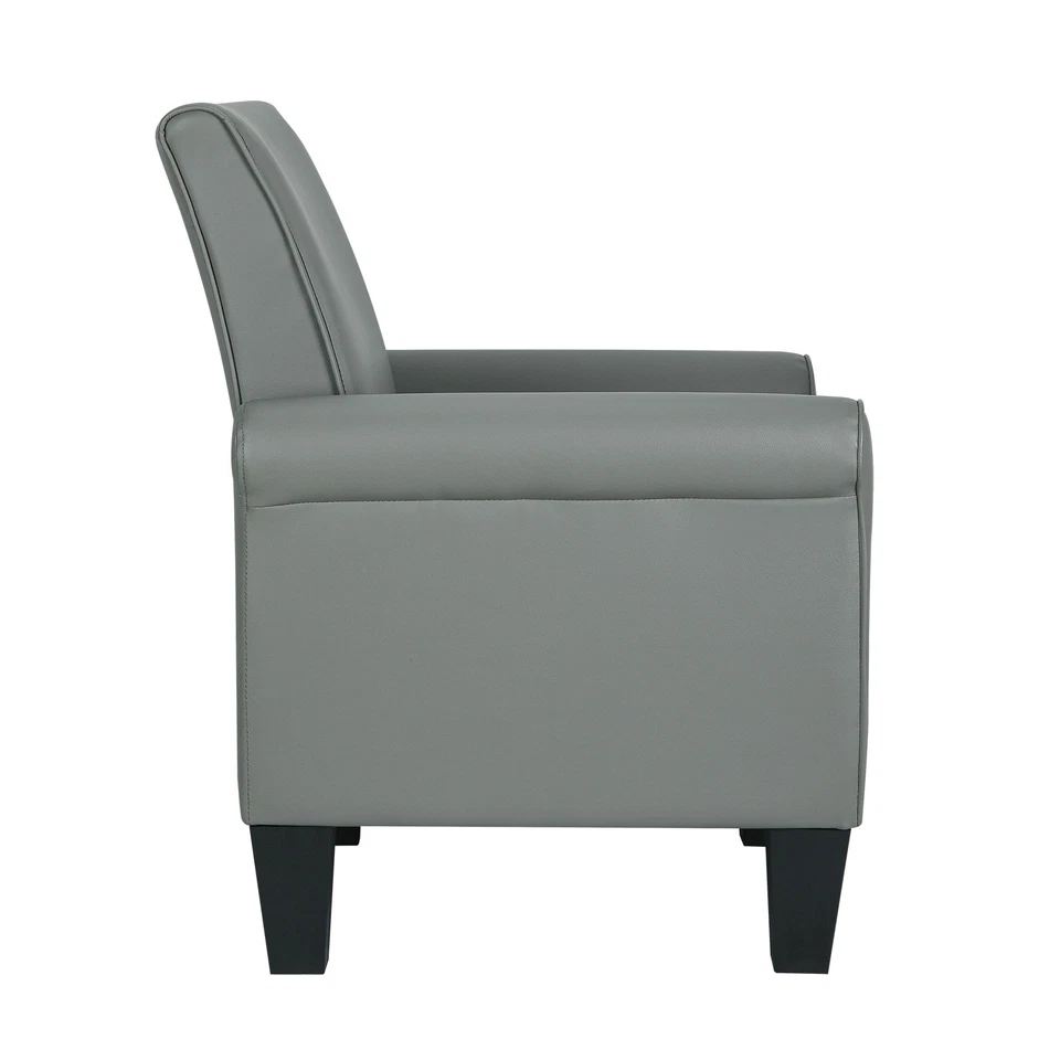 Faux Leather Accent ArmChair Modern Chair Comfy Single Sofa for Living Room - Image 4 of 4