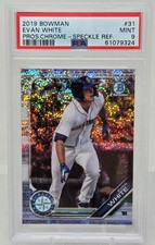 2019 Bowman Chrome Speckle Refractor EVAN WHITE Pop 3 /299 RC CARD PSA 9 MINT