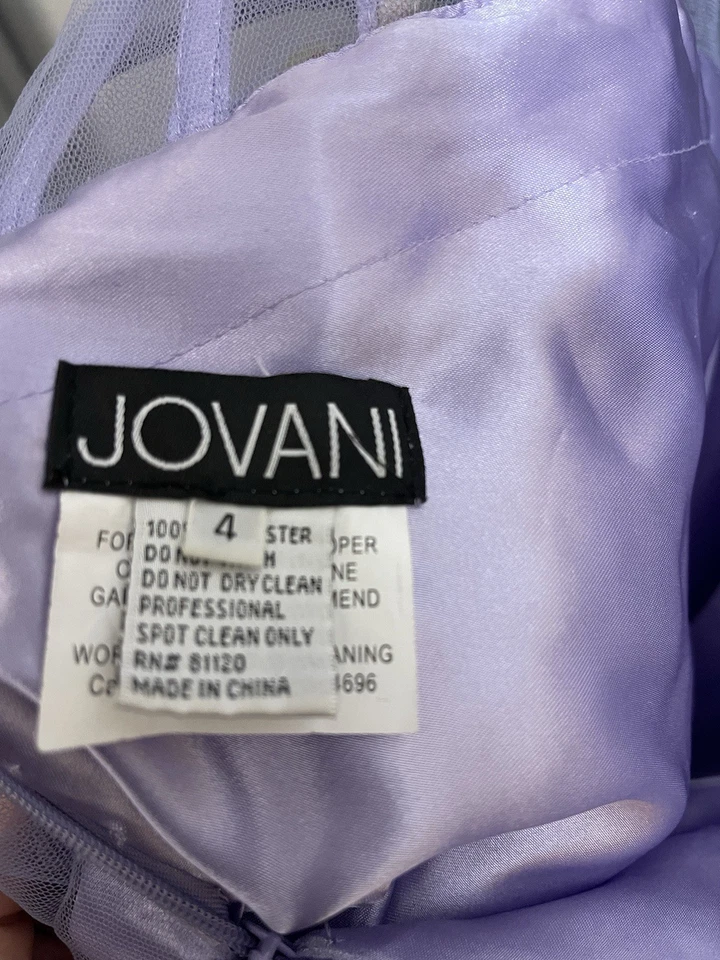 Vestido corpiño corsé estampado lila Jovani 39149 talla 4 Foto 4 de 4