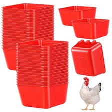 Comedero/bebedero colgante para jaula de conejos, 16 oz, para pollos y gallinas