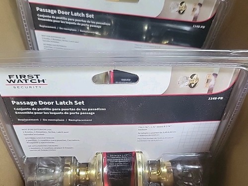 Lot Of 4 Belwith Products 214588 Passage Door Latch Set Glass Knobs 1148-PB - Picture 10 of 13