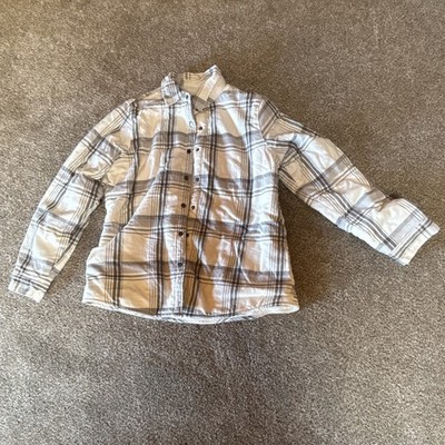 Victory Outfitters Plaid Lined Button Front Jacket Point Collar Women s M