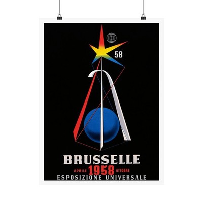 Brussels Expo 58 Poster: Mid Century World Fair Atomic Age Wall Art