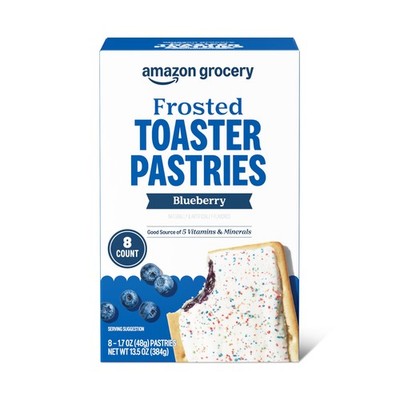 Amazon Grocery, Frosted Toaster Pastries, Blueberry, 13.5 Ounce (Pack of 1) 