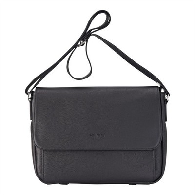 Infinity Leather Laptoptasche Aus Echtem Leder Schwarz Messenger Umhängetasche