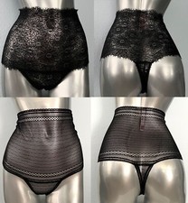 Victoria's Secret Lot 2 Black High Waist Thong Panty Panties Small