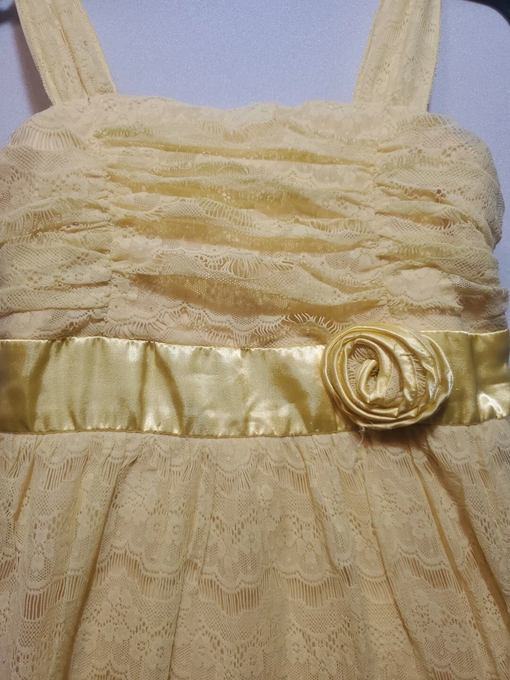 Vestido de encaje para niñas My Michelle para ocasiones especiales (amarillo sol) talla 12 Foto 4 de 4