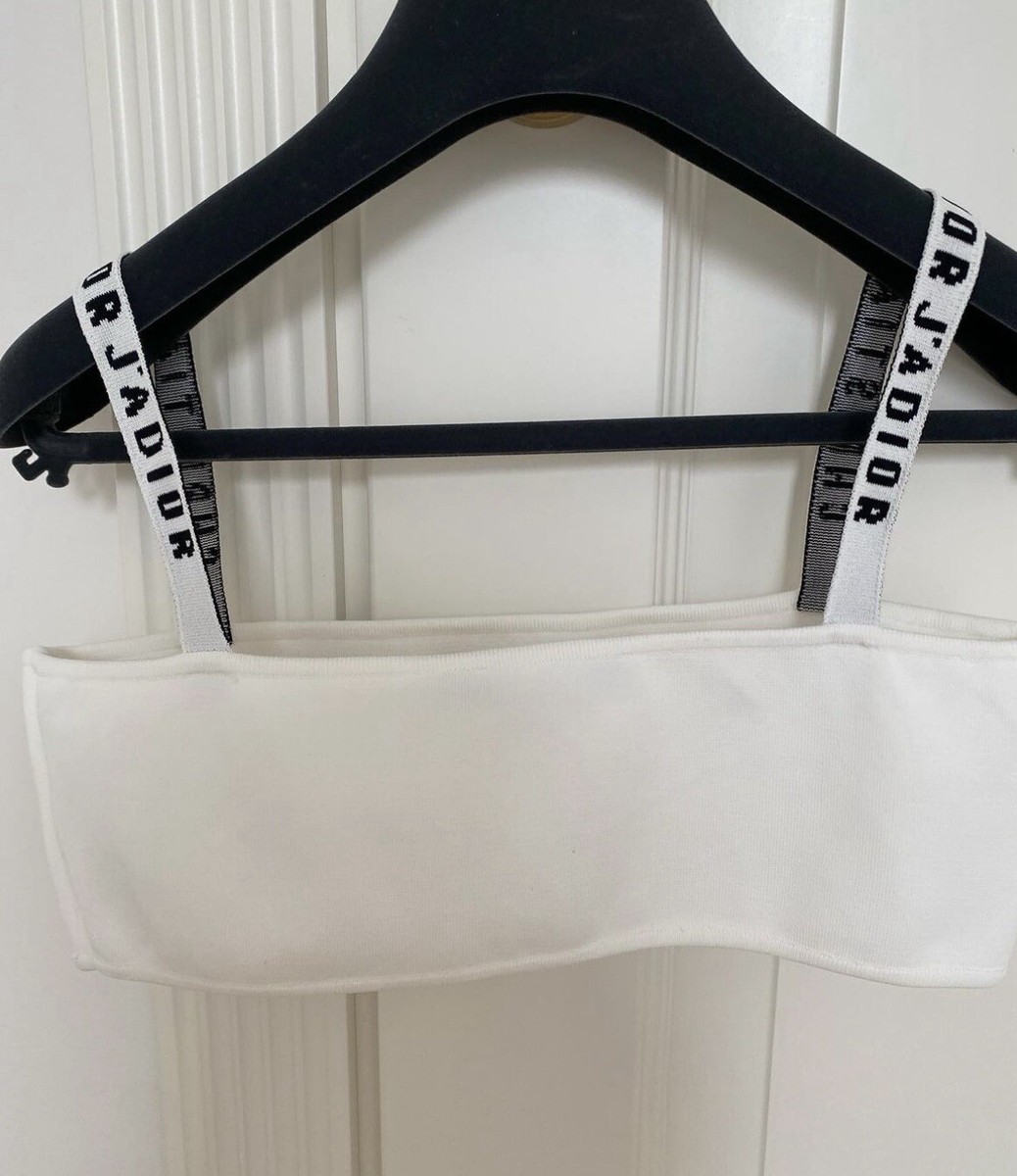 Iconic Authentic Christian Dior J'Adior Logo White Bralette