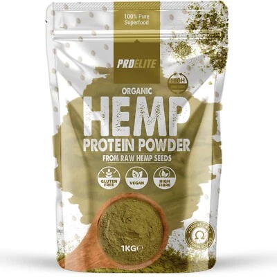 PROELITE Organic Hemp Protein Powder Vegan Plant Protein Raw Hemp Seeds High Fibre Powder