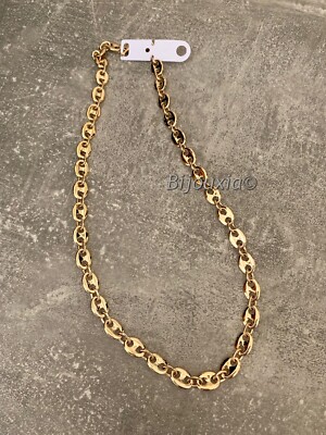 Chaîne HOMME Grain De Café 9MM x 50CM Plaqué or 18 CARATS Qualité