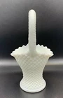VTG Westmoreland Milk Glass Bride's Basket English Hobnail 9” White Grandma Core
