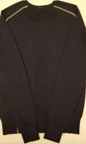 NWT QOR Small Navy Blue Merino Wool Pullover Sweater Shirt - Picture 10 of 12