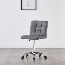 REBOXED Swivel Office Chair Adjustable Small Computer Desk Stool Grey Fabric