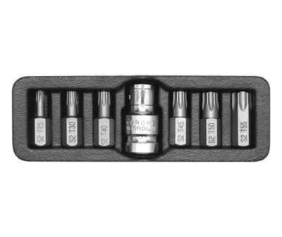 Torx Bitsatz Steckschlüssel Stahl satz S2 T25 T30 T40 T45 T50 T55 YT-0410 YATO