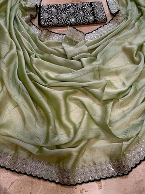 New Indian Pakistani Fancy Saree For Women Trendy Look Sari Designer Bollywood
