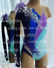Rhythmic gymnastics costume Fashion blue handmade