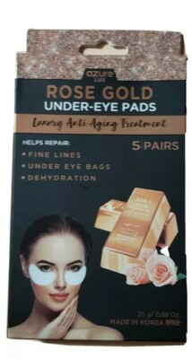 AZURE Rose Gold Luxury Anti-Aging Under Eye Pads Patches 5 Pairs Lifting 2 count