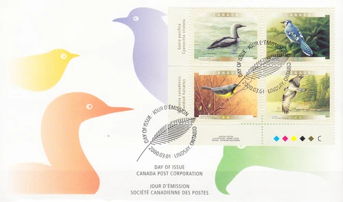 W CANADA 1846 FDC BIRDS SET BLOCK FIRST DAY COVER