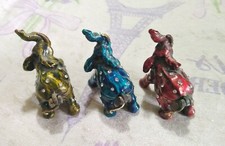 jewel pill box elephants.natural stones.set of trhee.