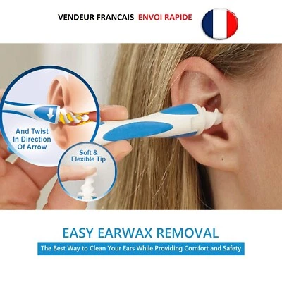 Nettoyeur Spirale D'oreilles Facile doux cerumen Smart Ear Cleanet + 16 têtes