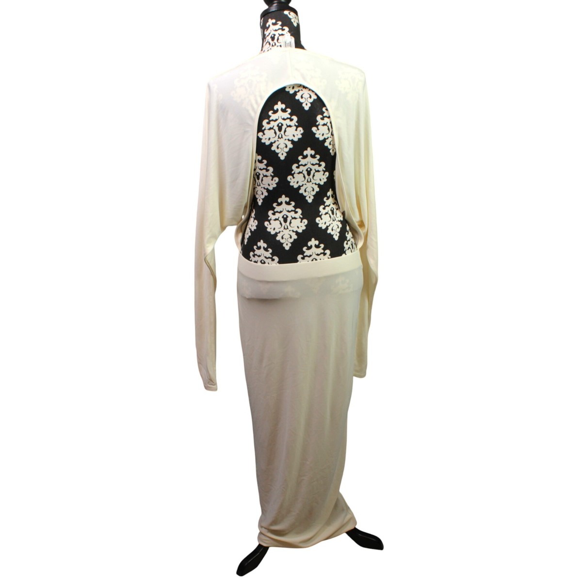 Helsa Women Matte Jersey Open Back Dress White Size M Party Maxi Elegant |  eBay