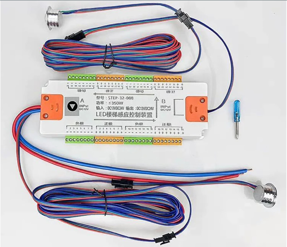 LED Motion Sensor Stair Light Controller Automatic Ladder Light Step System Kit