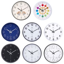 Wall Clock 12 '' Non-ticking Silent Quartz Decorative Clocks Modern Round Clock