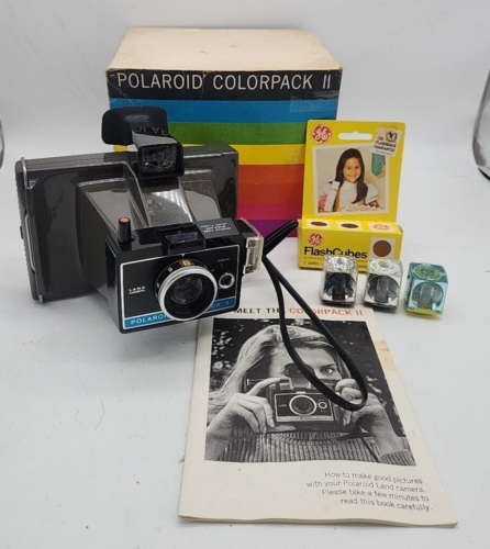 Polaroid Colorpack 2 II avec boîte, flash cubes (6 bons flashs) et instructions - Photo 1 sur 19