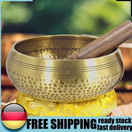 Nepal Handmade Tibet Buddha Bowl Yoga Meditation Therapy Bronze Chime Handicraft