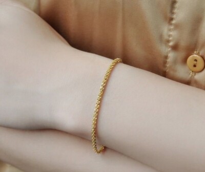 GARNI、Crockery Chain Bracelet - S Garni 925 Quality Sterling Silver, Handmade in Bali, Wheat
