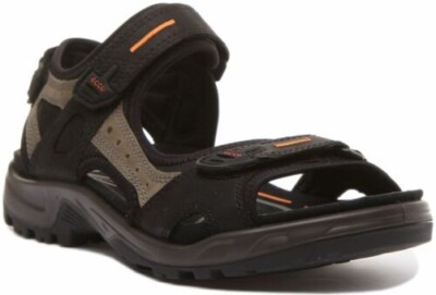 ECCO Offroad Yucatan Knöchelriemen Sandale IN Schwarz Orange UK 6.5 - 11