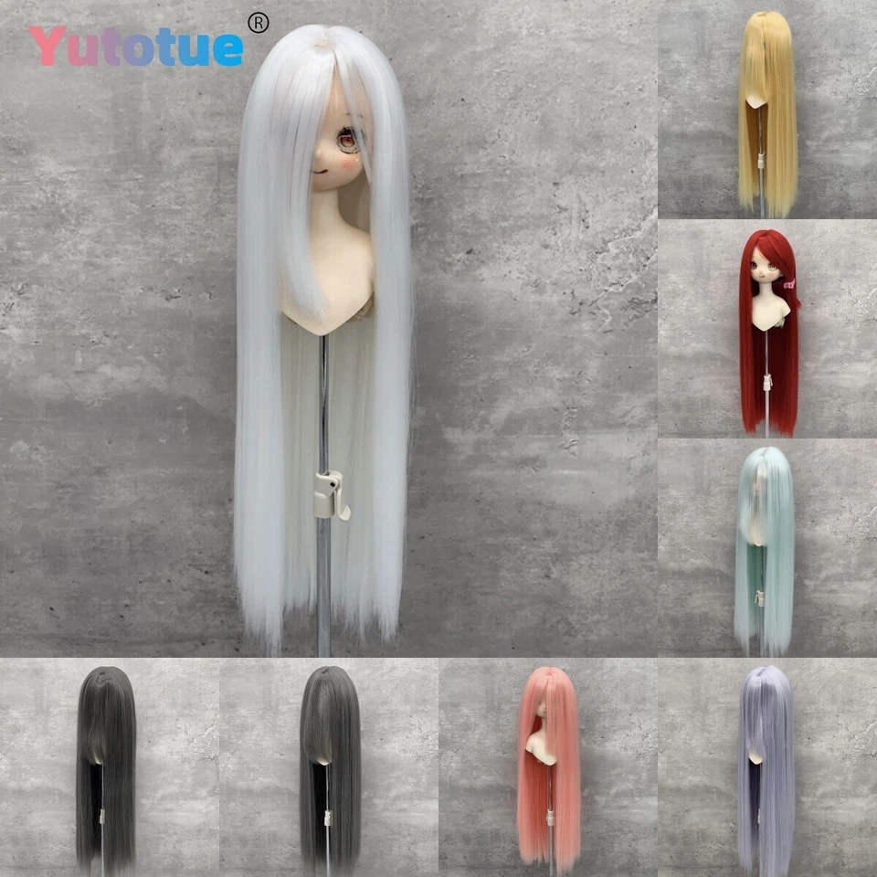 Muñecas Yutotue pelo liso con flequillo largo pelucas para muñeca 1/3 1/4 1/6 BJD SD hágalo usted mismo Foto 3 de 4