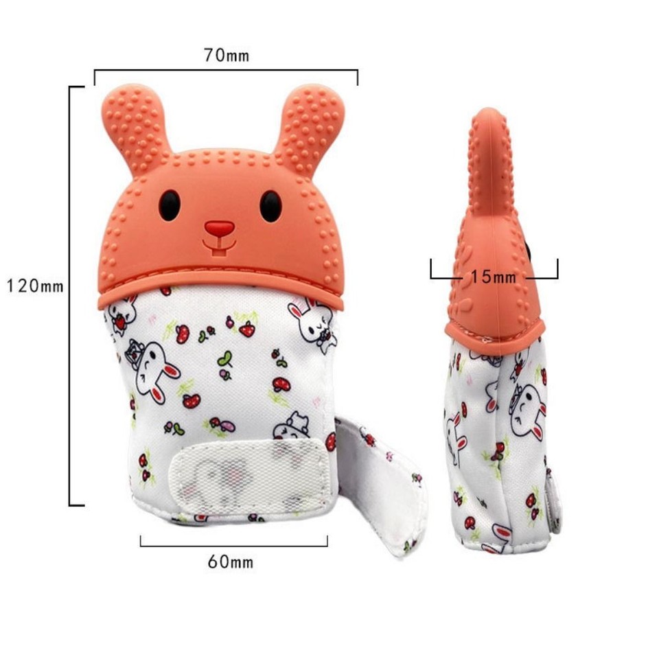 Newborn Chewable Baby Teether Food Grade Silicone Massage Mitten Baby