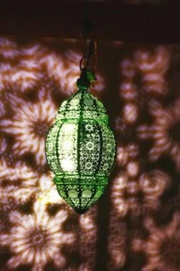 Lámpara colgante de techo marroquí hecha a mano turca moderna de diseño vintage de 16" Foto 3 de 4