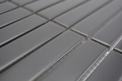 Mosaïque Céramique Noire Effet Bâtonnets - Format Rectangulaire, Finition Mat