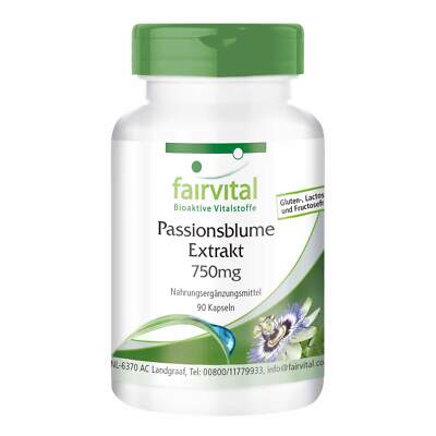 Passionsblume Extrakt - 90 Kapseln, hochdosiert | 2% Flavone | VEGAN | fairvital