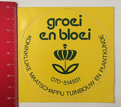 Aufkleber/Sticker: Groei En Bloei - Koninklijke Maatschappij Tuinbouw (19051668)