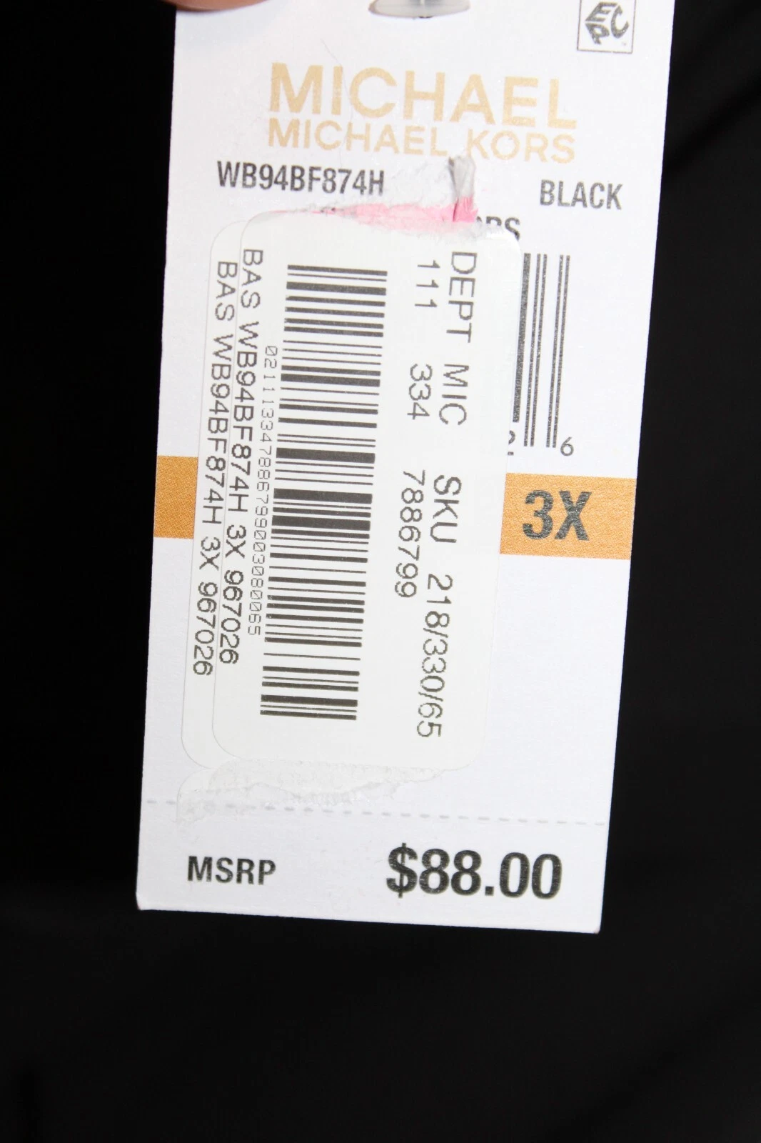 Top donna Michael Kors nero con volant spalle scoperte nuovo $88 taglie forti 3X nuovo con etichette