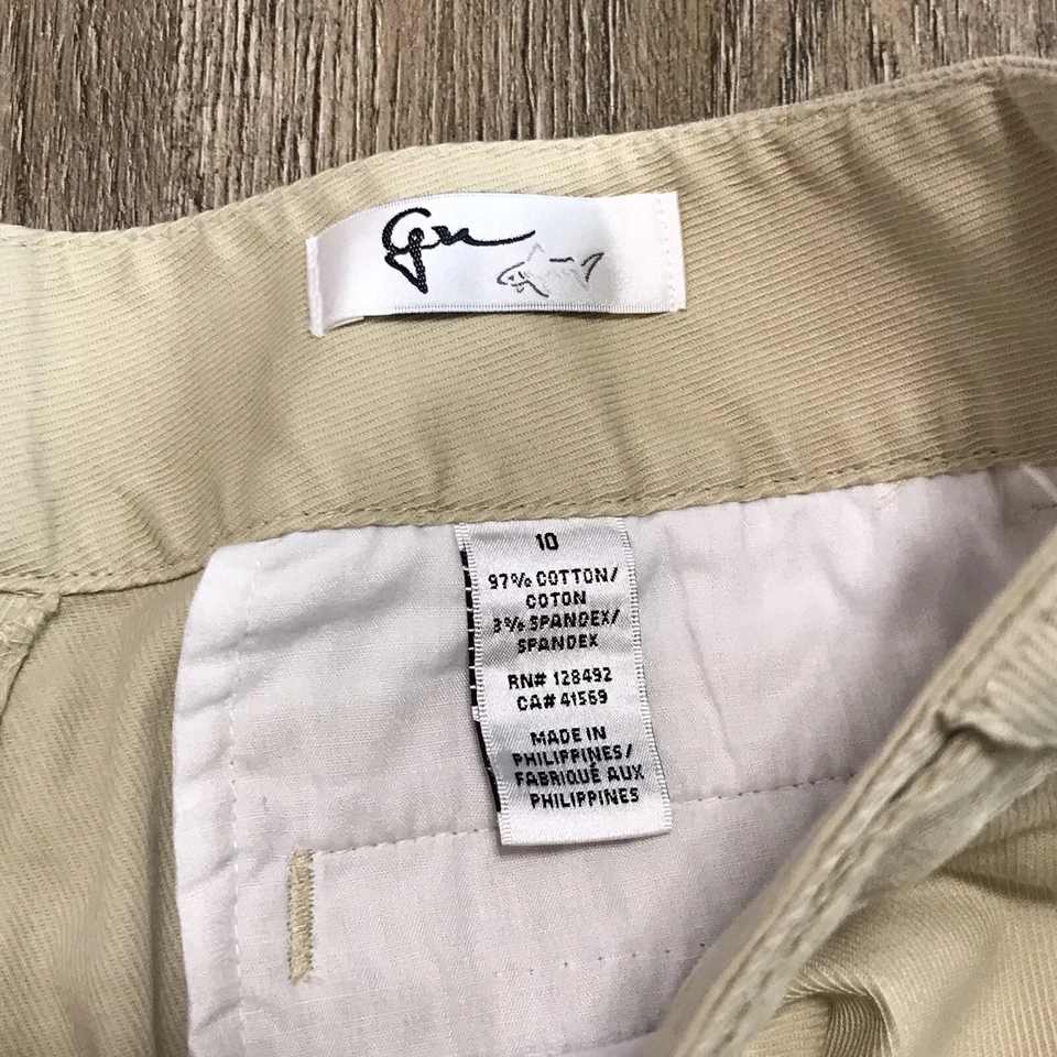 Bermudas GN Greg Norman ~ Talla 10 ~ Marrón Claro ~ tiro medio ~ entrepierna de 9,5" Foto 3 de 4