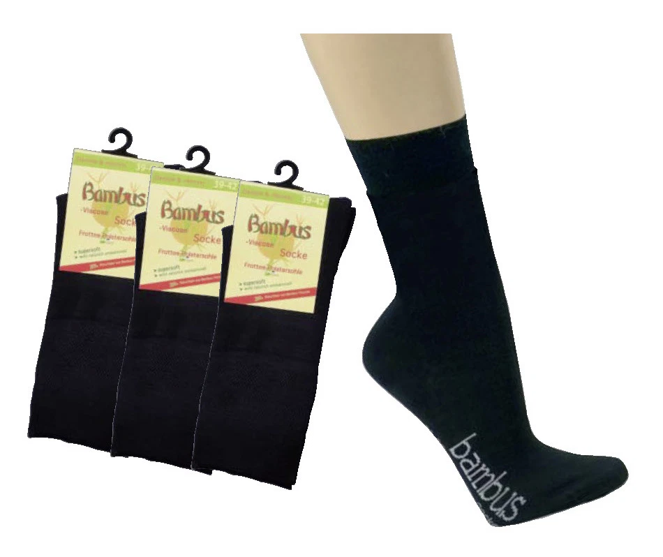 3-15 Paar Bambus Viskose Socken Frottee - Polstersohle o. Gummi Komfortbund - Bild 2 von 2