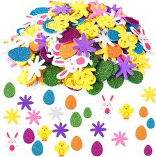 300 Pieces Easter Foam Stickers Spring Stickers Colorful Decorative Bulk Egg Bun