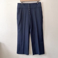 G. Label by Goop Women's 10 Carter Military Crop Pant High Rise Navy Blue