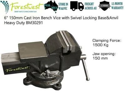 200mm 360° Heavy Duty Engineer Vice Clamp Workshop Jaw Vise Table Bench rotary