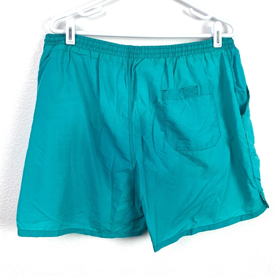 Vintage 90s White Sierra Teal Swim Trunks Gorpcore Active Shorts Mens Large - Image 4 of 4